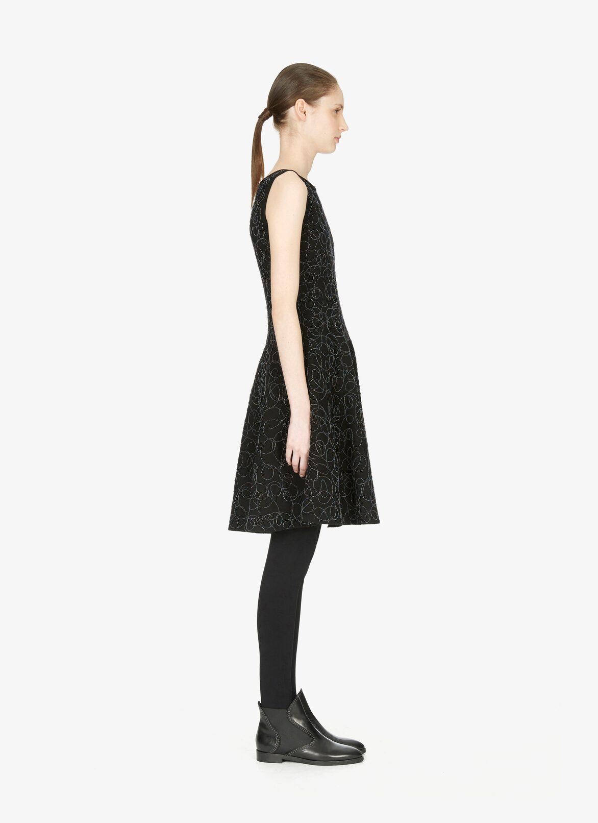 SLEEVELESS DRESS RAINBOW LAINE BRODE BLACK ALAÏA BLACK SLEEVELESS DRESS RAINBOW LAINE BRODE BLACK